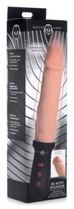 8x Auto Pounder Vibrating and Thrusting Dildo With Handle - Flesh - Image 6