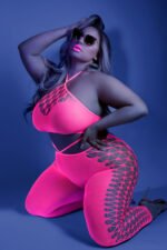 Own the Night Bodystocking - Queen - Neon Pink - Image 3