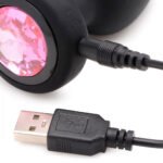 28x Silicone Vibrating Pink Gem Anal Plug With Remote - Small - Image 2