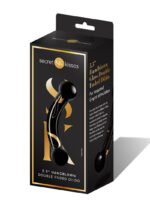 Secret Kisses - 5.5 Inch Handblown Glass Double  Ended Dildo - Black - Image 2