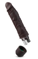 Dr. Skin Silicone - Dr. David - 8 Inch Vibrating  Dildo - Brown - Image 7