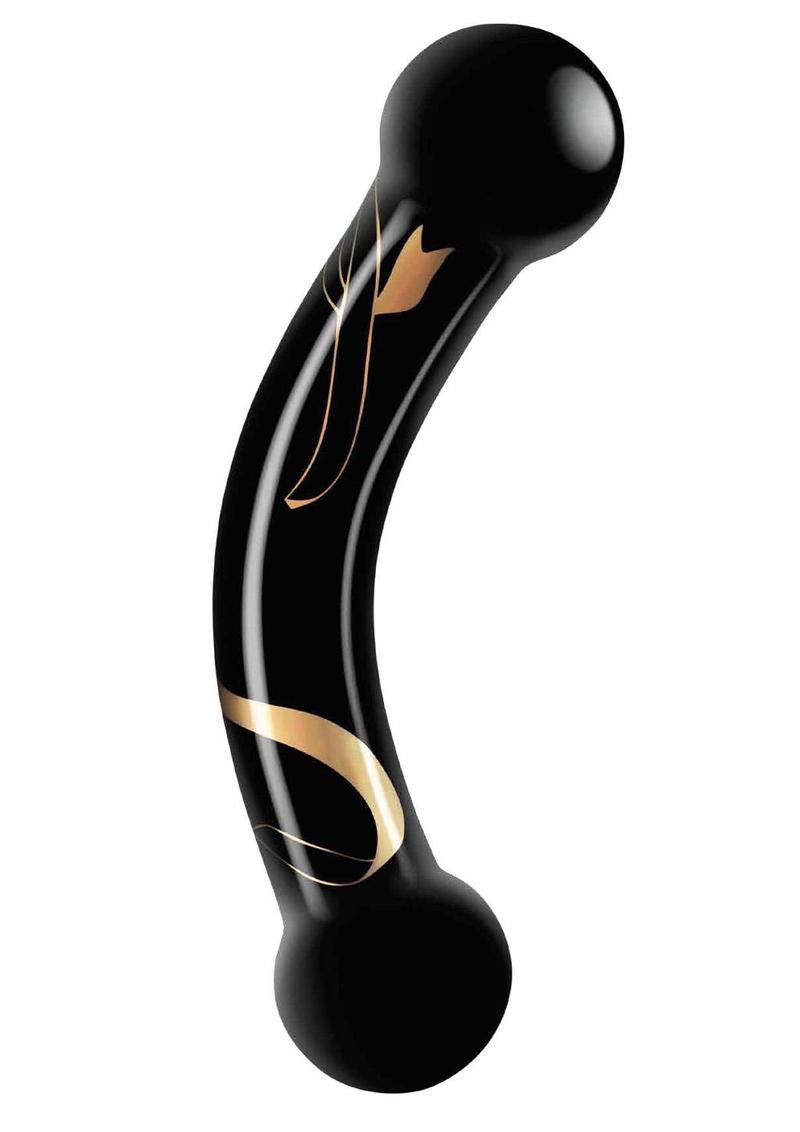 Secret Kisses - 5.5 Inch Handblown Glass Double Ended Dildo - Black image 0 Secret Kisses - 5.5 Inch Handblown Glass Double Ended Dildo - Black - Image 1