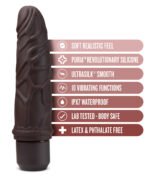 Dr. Skin Silicone - Dr. Robert - 7 Inch Vibrating Dildo - Brown - Image 7