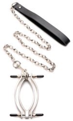Pussy Tugger Adjustable Pussy Clamp With Leash - Silver - Image 3