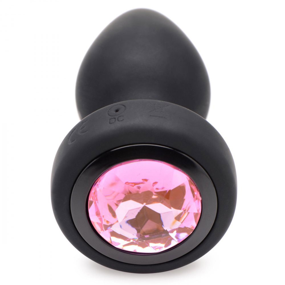 28x Silicone Vibrating Pink Gem Anal Plug With Remote - Small image 0 28x Silicone Vibrating Pink Gem Anal Plug With Remote - Small - Image 1