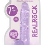 7 Inch Realistic Dildo With Balls - Purple