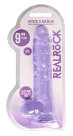 9 Inch Realistic Dildo With Balls - Purple - Image 3