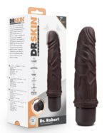 Dr. Skin Silicone - Dr. Robert - 7 Inch Vibrating Dildo - Brown - Image 8