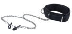 Velcro Collar With Nipple Clamps - Black - Image 6