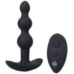 A-Play BEADED VIBE Rechargeable Silicone Anal Plug with Remote Black - Image 2