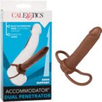 Accommodator Dual Penetrator Anal Probe with Dual Ring – Brown - Image 6