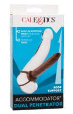 Accommodator Dual Penetrator Anal Probe with Dual Ring – Brown - Image 9