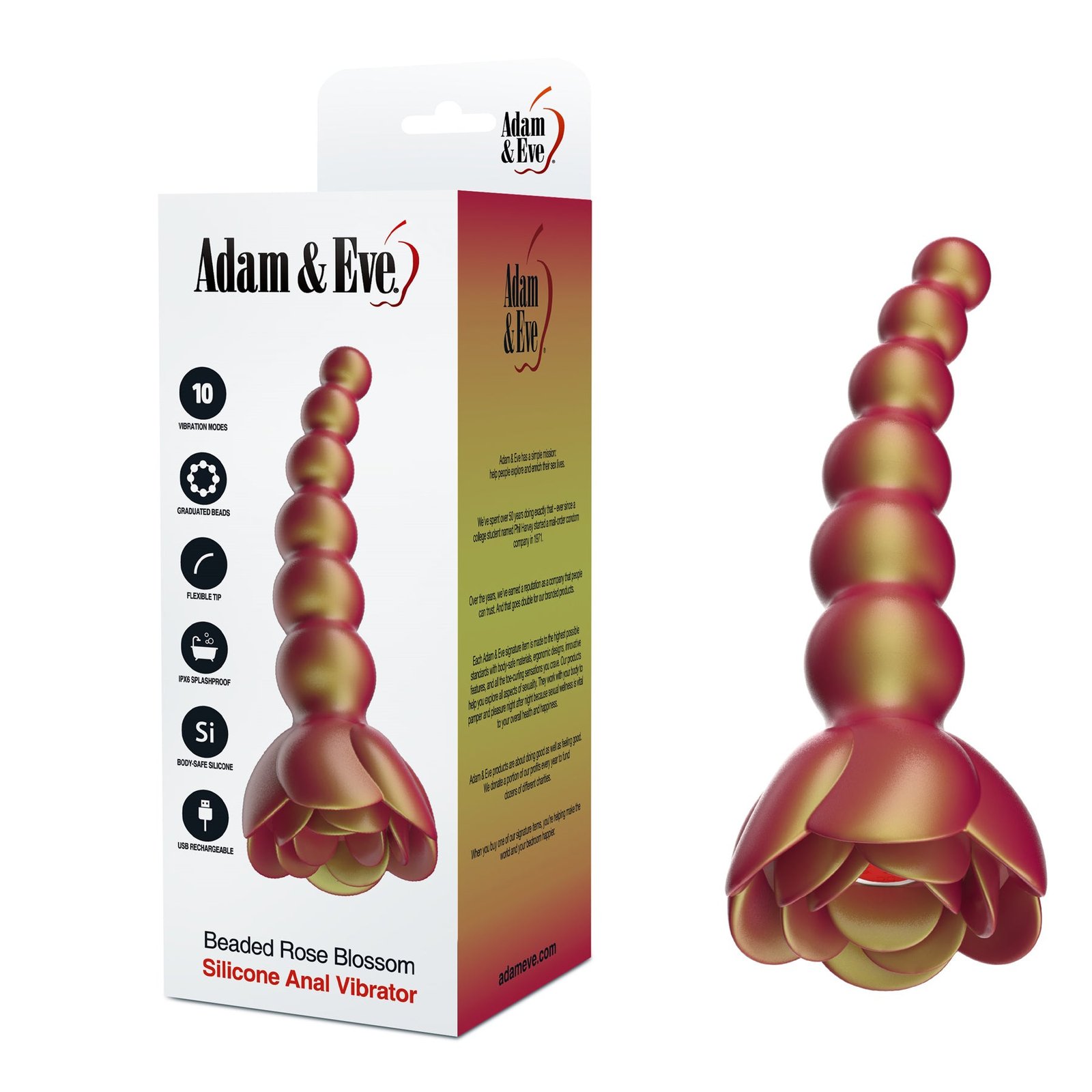 adam-eve-beaded-rose-blossom-silicone-anal-vibrator Adam & Eve Beaded Rose Blossom Silicone Anal Vibrator - Image 1
