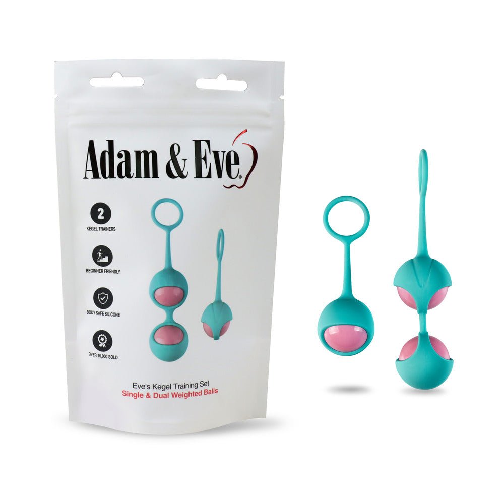 adam-eve-eves-kegel-training-set-bag-packaging Adam & Eve Eve's Kegel Training Set – 2-Piece Silicone and ABS - Image 1