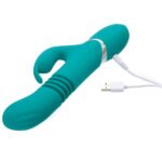 Adam & Eve Eve's Rechargeable Thrusting Rabbit Vibrator – Teal - Image 5