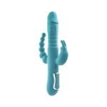 Adam & Eve Eve's Thrusting Triple Joy Rabbit Vibrator – Teal - Image 2
