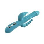 Adam & Eve Eve's Thrusting Triple Joy Rabbit Vibrator – Teal - Image 4
