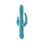 Adam & Eve Eve's Thrusting Triple Joy Rabbit Vibrator – Teal - Image 6