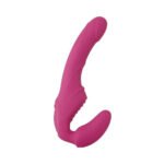 Adam & Eve Eve's Vibrating Strapless Strap-On – Wine Red, Rechargeable, Dual Motor - Image 2