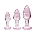 Adam & Eve Glitter Gem 3-Piece Acrylic Anal Plug Set – Hot Pink - Image 2