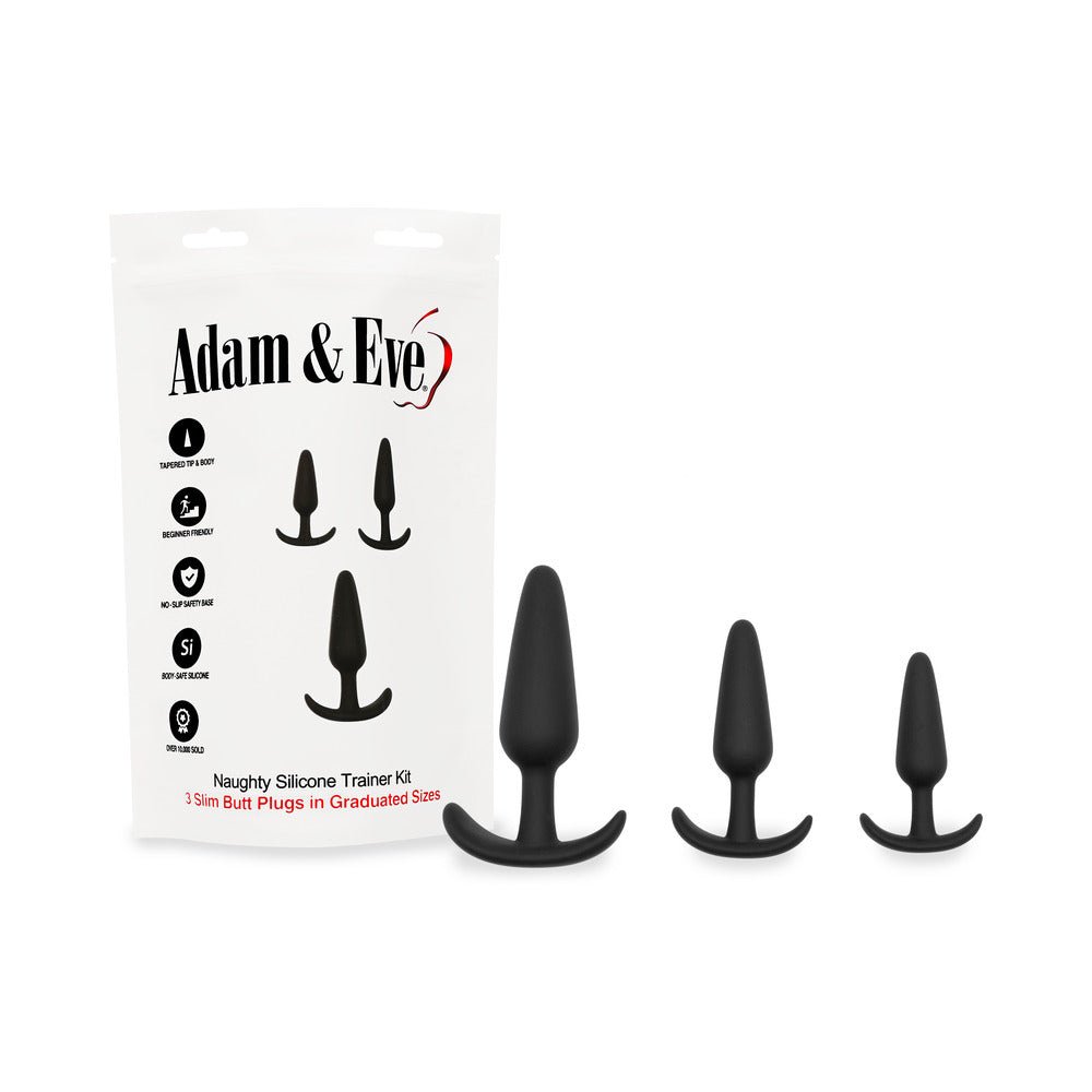 adam-eve-naughty-silicone-trainer-kit-black-bag-packaging Adam & Eve Naughty Silicone Trainer Kit Black (Bag Packaging) - Image 1