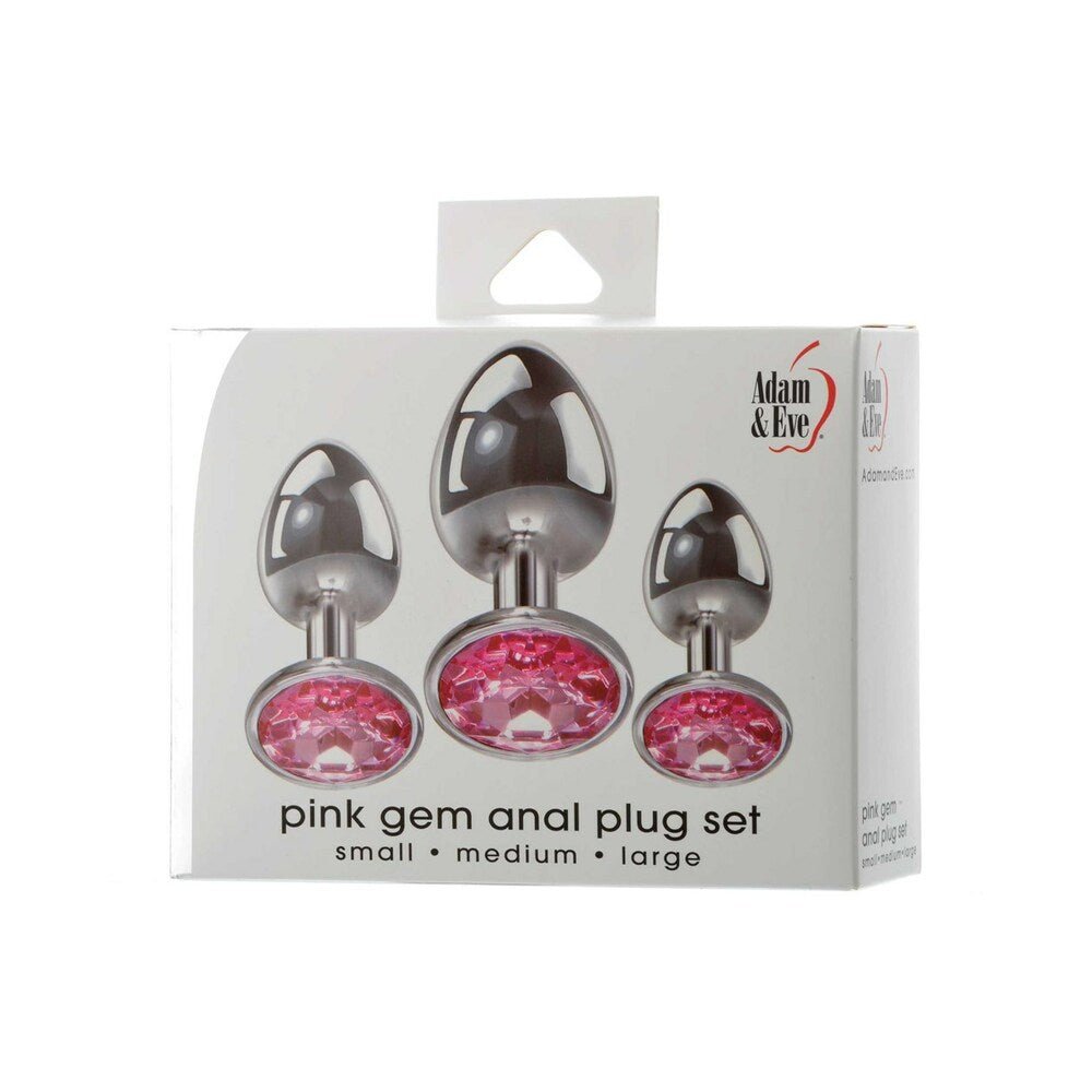 adam-eve-pink-gem-anal-plug-set Adam & Eve Pink Gem Anal Plug Set - Image 1