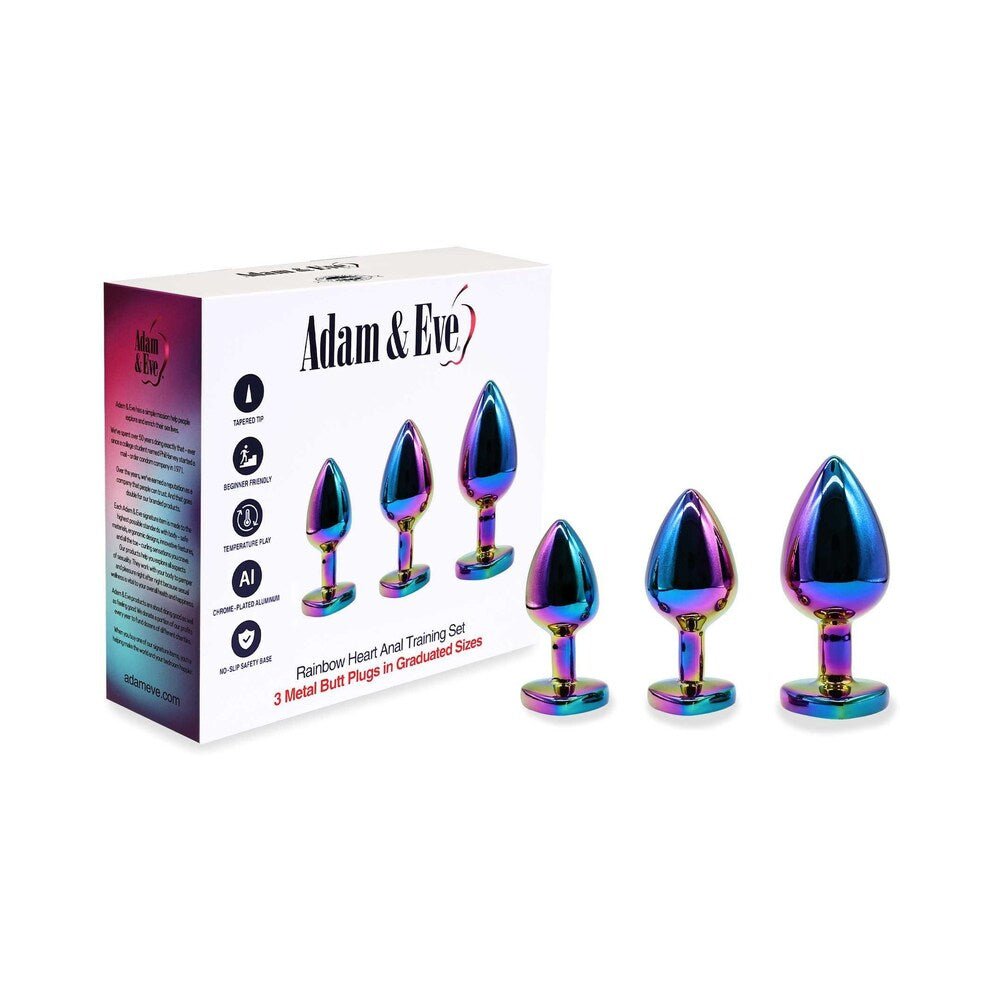 adam-eve-rainbow-heart-anal-plug-training-set Adam & Eve Rainbow Heart Anal Plug Training Set - Image 1