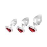 Adam & Eve Red Heart Gem Glass Plug Set - Image 2