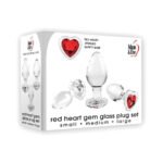 Adam & Eve Red Heart Gem Glass Plug Set