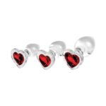 Adam & Eve Red Heart Gem Glass Plug Set - Image 3