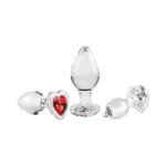 Adam & Eve Red Heart Gem Glass Plug Set - Image 6