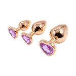 Adam & Eve Rose Gold Pink Heart Anal Plug Training Set - Image 5