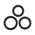 Adam & Eve Silicone Penis Ring Set – Black, 3 Sizes - Image 2