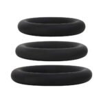 Adam & Eve Silicone Penis Ring Set – Black, 3 Sizes - Image 4