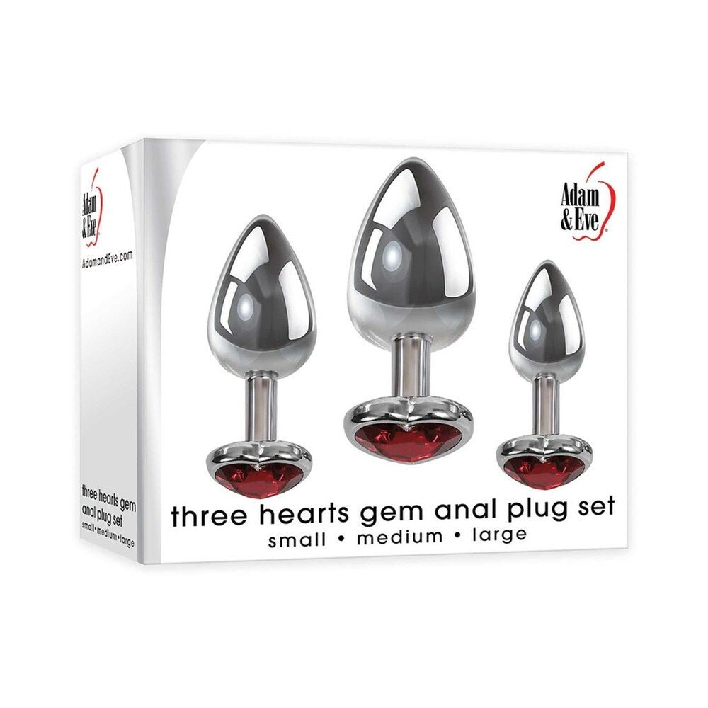 adam-eve-three-hearts-gem-anal-plug-set Adam & Eve Three Hearts Gem Anal Plug Set - Image 1