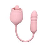 Adam & Eve Thrust & Tickle Rose Rechargeable Dual Stimulator – Light Pink - Image 2
