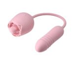 Adam & Eve Thrust & Tickle Rose Rechargeable Dual Stimulator – Light Pink - Image 3