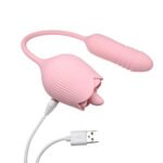 Adam & Eve Thrust & Tickle Rose Rechargeable Dual Stimulator – Light Pink - Image 6
