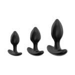 Adam & Eve Vibrating Anal Trainer Set – 3-Piece Black Silicone Anal Plug Set - Image 3