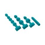 Adam & Eve Vibrating Bumpy Bead Anal Plug Set – 3 Plugs with Bullet Vibrator – Teal - Image 4