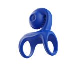 Adam & Eve Vibrating Couples Cage Rechargeable Silicone Cock Ring – Blue - Image 3