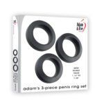 Adam's 3-Piece Penis Ring Set - Black - Image 3