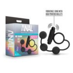 Anal Adventures- Platinum - Silicone Anal Ball  With Vibrating C-Ring- Black - Image 2