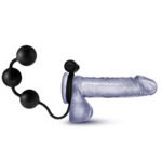 Anal Adventures- Platinum - Silicone Anal Ball  With Vibrating C-Ring- Black - Image 3
