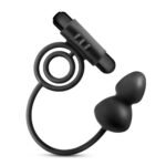Anal Adventures- Platinum- Silicone Anal Plug With Vibrating C-Ring - Black - Image 2