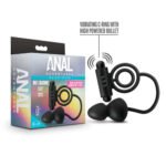 Anal Adventures- Platinum- Silicone Anal Plug With Vibrating C-Ring - Black - Image 4