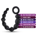 Anal Adventures Platinum - Silicone Beginner Anal  Beads - Black - Image 3
