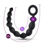Anal Adventures Platinum - Silicone Beginner Anal  Beads - Black - Image 4