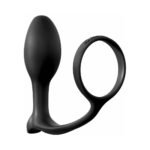 Anal Fantasy Collection Silicone Ass-Gasm Cock Ring Beginner''s Plug Black - Image 4