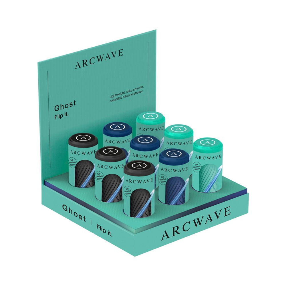 arcwave-ghost-reversible-silicone-stroker-9-piece-assorted-color-counter-display Arcwave Ghost Reversible Silicone Stroker 9-Piece Assorted Color Counter Display - Image 1